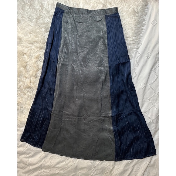 Mystree | NWT Color Block Bohemian Renaissance Maxi Quarter Half Circle Skirt - Picture 6 of 14